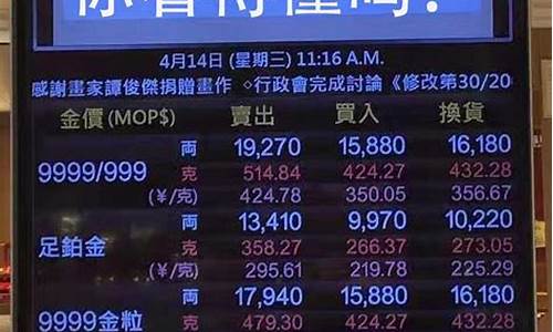 怎么了解澳门金价_价查询表